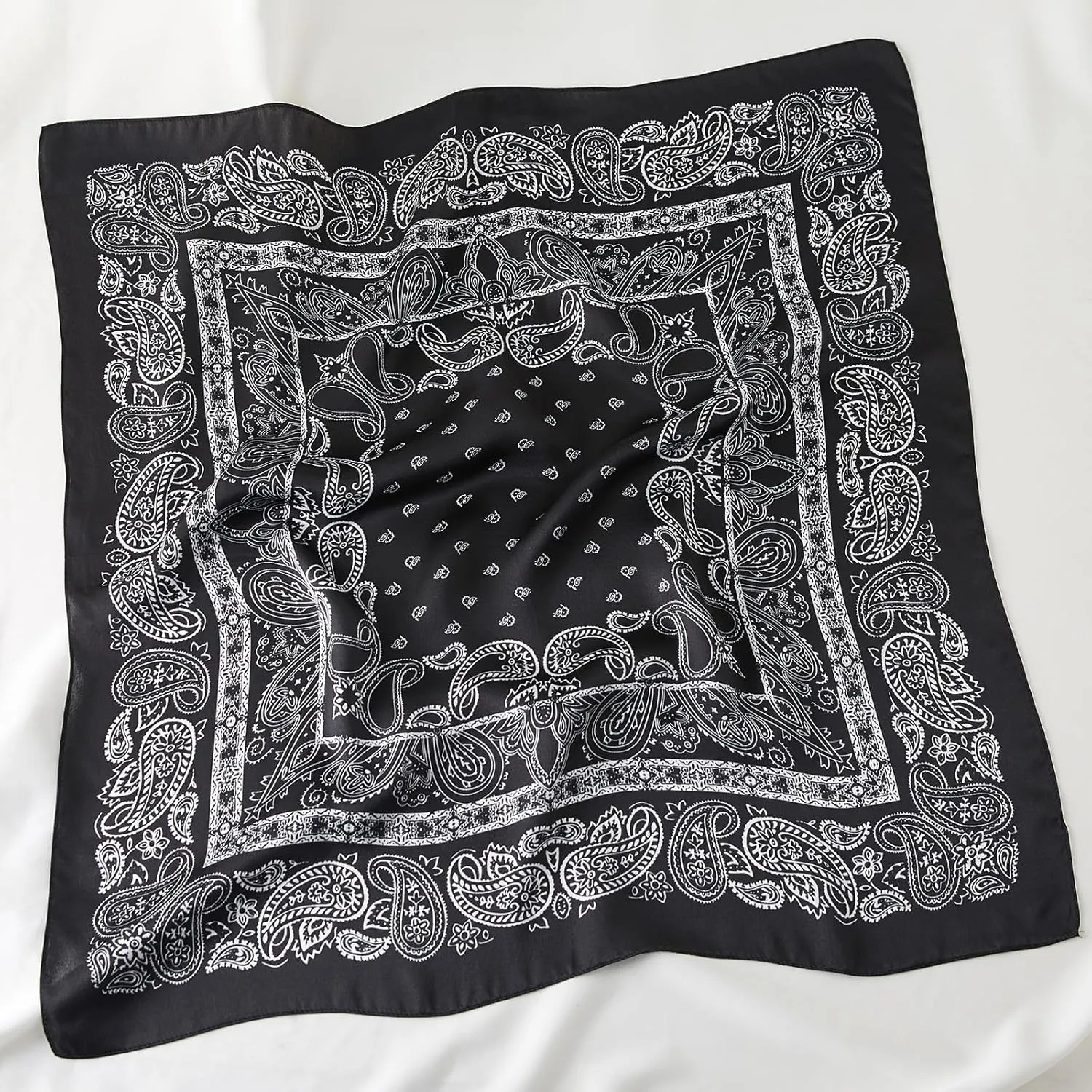 100% Mulberry Silk Square Scarf 27''x27'' Neck Scarf Hair Scarf Headscarf Bandanas for Women