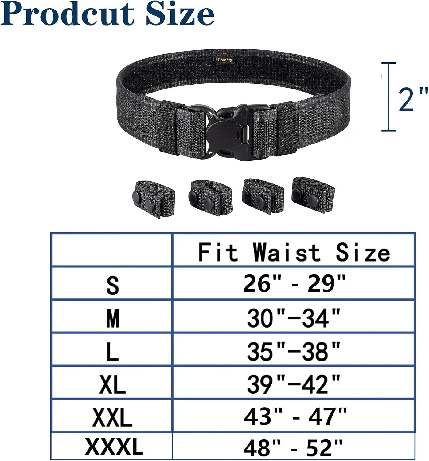 2" Police Duty Belts Law Enforcement Security Officer Tactical Utility Belt 4 Keepers