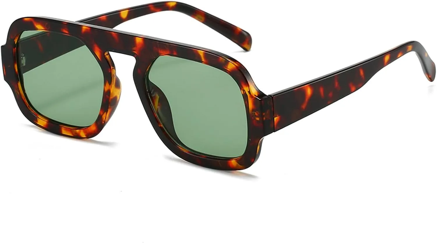 ADE WU Trendy Square Sunglasses for Women Men,Vintage Square Aviator Sunglasses Fashion 70s Inspired Stylish Flat Top Shades