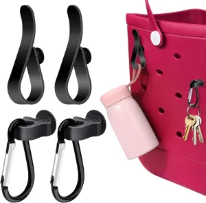 AIERSA Hooks Accessories for Bogg Bag Organizer, Bag Hanging Hooks for Charms Key Pouch Earphone Tassel Cup, Insert Attachment Compatible with All Size (Black)