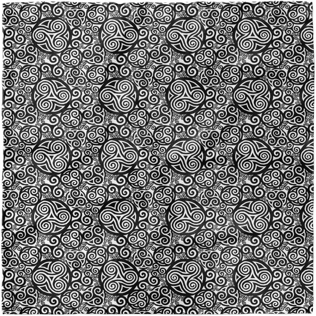 Ambesonne Abstract Headscarf, Monochrome Triskelion Art, Hijab Scarf