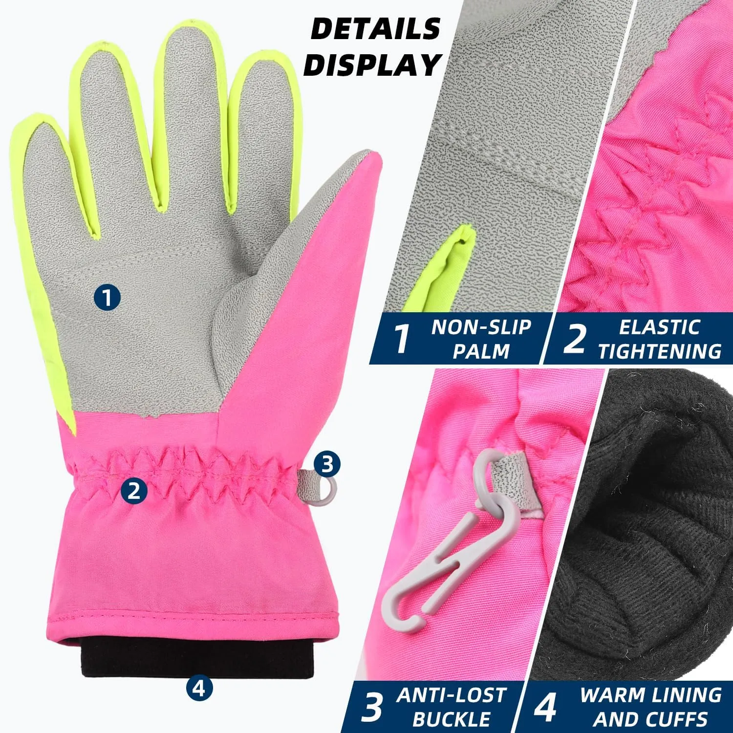 AMYIPO Kids Winter Snow Ski Gloves Children Snowboard Gloves for Boys Girls