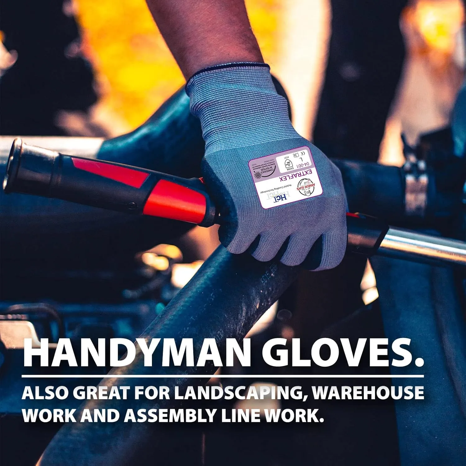 Armor Guys Extraflex Protective Work Gloves - Abrasion Resistant, M, 12 Pairs/Pack