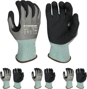 Armor Guys Kyorene Pro 00-840 Protective Work Gloves – A4 Cut Resistant Graphene Nitrile Palm Gloves – For Construction and Sheet Metal Handling, Size L, 3/PK