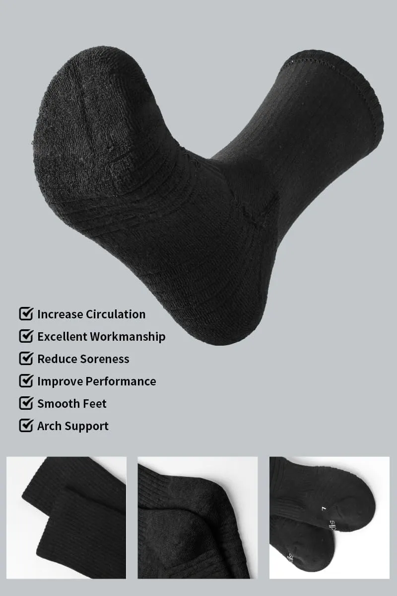 Athletic Sport Running Calf Socks Breathable Wicking Outdoor Support Tab Socks for Men and Women 6 Pairs