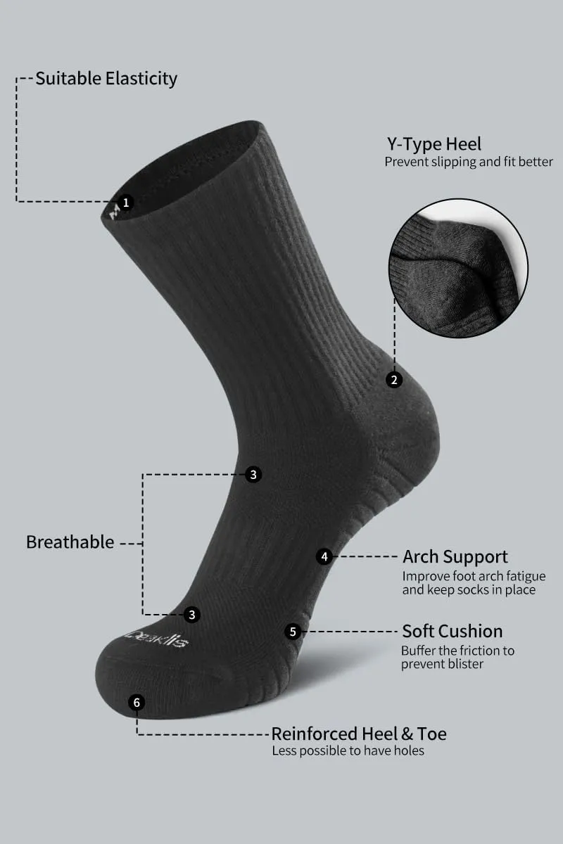 Athletic Sport Running Calf Socks Breathable Wicking Outdoor Support Tab Socks for Men and Women 6 Pairs