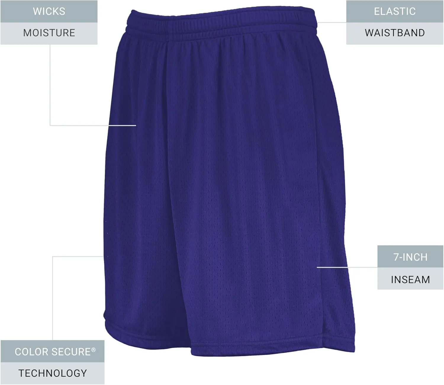 Augusta Sportswear 7-inch Modified Mesh Shorts