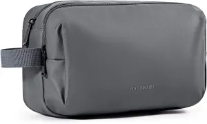 BAGSMART Toiletry Bag for Men, Travel Toiletry Organizer Dopp Kit Water-resistant Shaving Bag for Toiletries Accessories, Door Room Essentials,Grey-basic