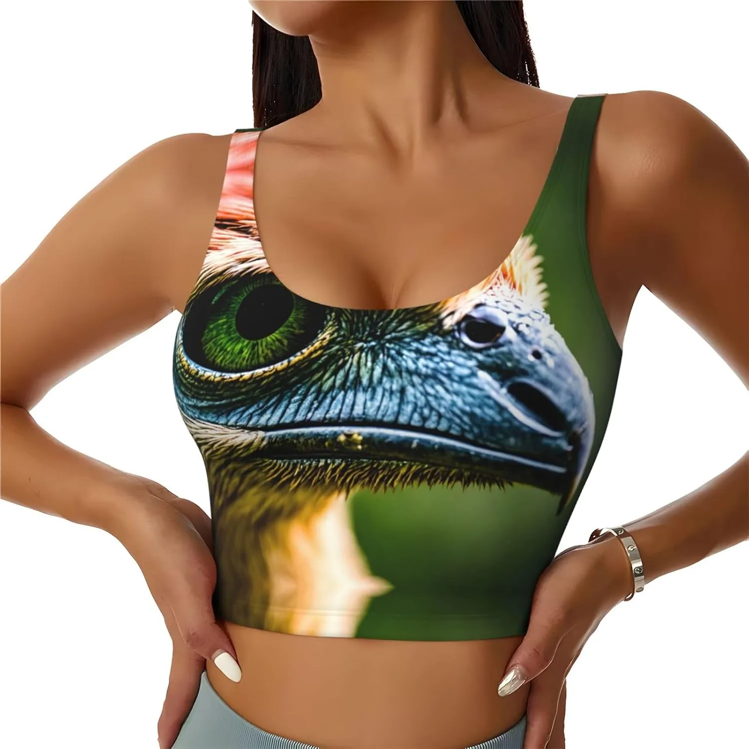 Beautiful Ancestor Bird Women's Sexy Sports Vest Sleeveless Athletic Gym T-Shirts Vest U-Shaped Back Quick Dry Top