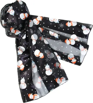 Black Snowmen Christmas Holiday Scarves