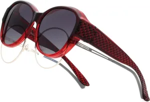 BLUE CUT Fit Over Polarized Sunglasses For Women Stylish Solar Shield Clip-On Over Prescription Glasses