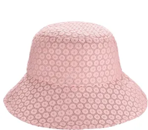 boderier Sun Hats for Women Summer Casual Wide Brim Floral Lace Bucket Hat Beach Vacation Travel Accessories