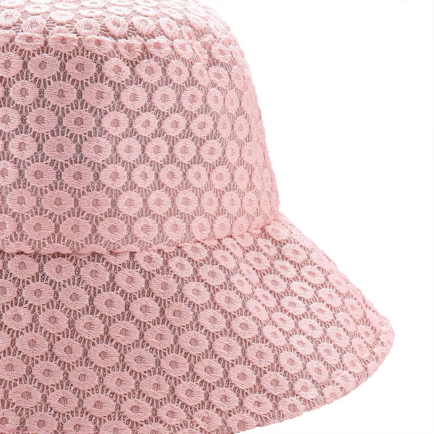 boderier Sun Hats for Women Summer Casual Wide Brim Floral Lace Bucket Hat Beach Vacation Travel Accessories