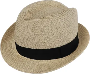 Boys Sun Hat Simplicity Short Brim Sun Protection Knitted Straw Hat Summer Beach Travel Camping Costume Accessories