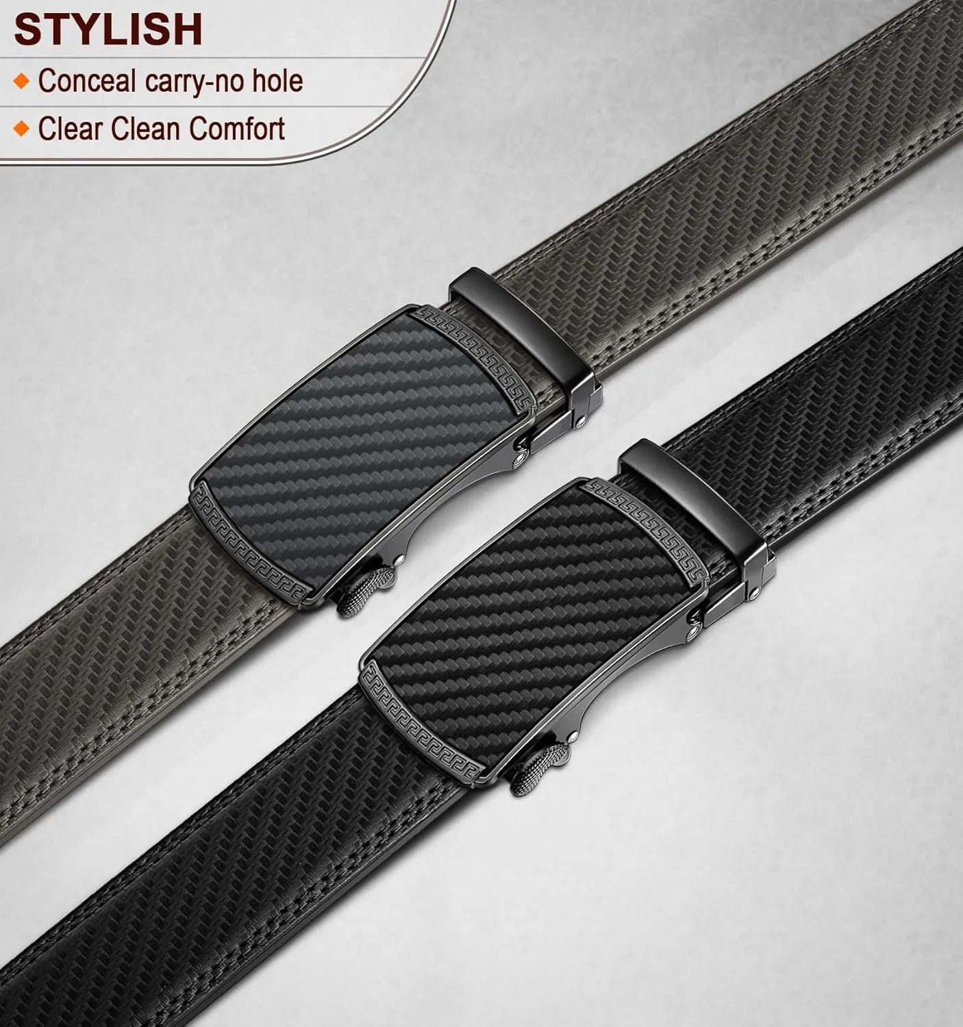 BULLIANT Men Belts 2 Pack,Ratchet Sliding Belt Adjustable For Gift Mens Dress Casual 1 3/8",Cut for Fit
