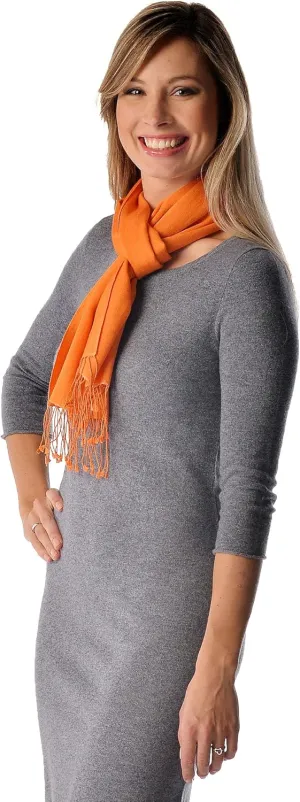 Cashmere Boutique: 100% Pure Cashmere Scarf with Tassels (25 Colors, Size: 12" x 60")