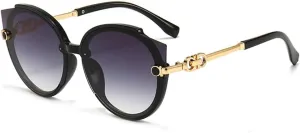 Cat Eye Sunglasses Women Round Sun Glasses Men Vintage Oversize Eyelasses Tea Blue Red UV400
