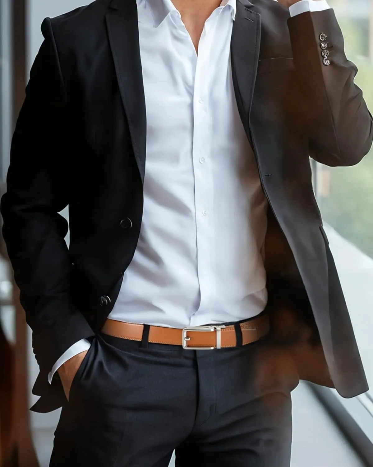 CHAOREN Click Belts for Men - Mens Ratchet Belt 1 3/8" for Dress Pants - Perfect Companion to Men's Oxfords