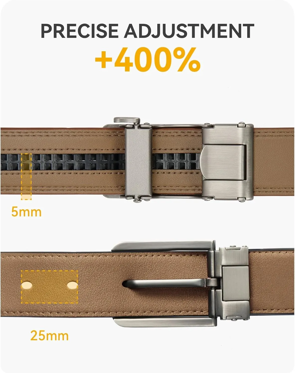 CHAOREN Click Belts for Men - Mens Ratchet Belt 1 3/8" for Dress Pants - Perfect Companion to Men's Oxfords