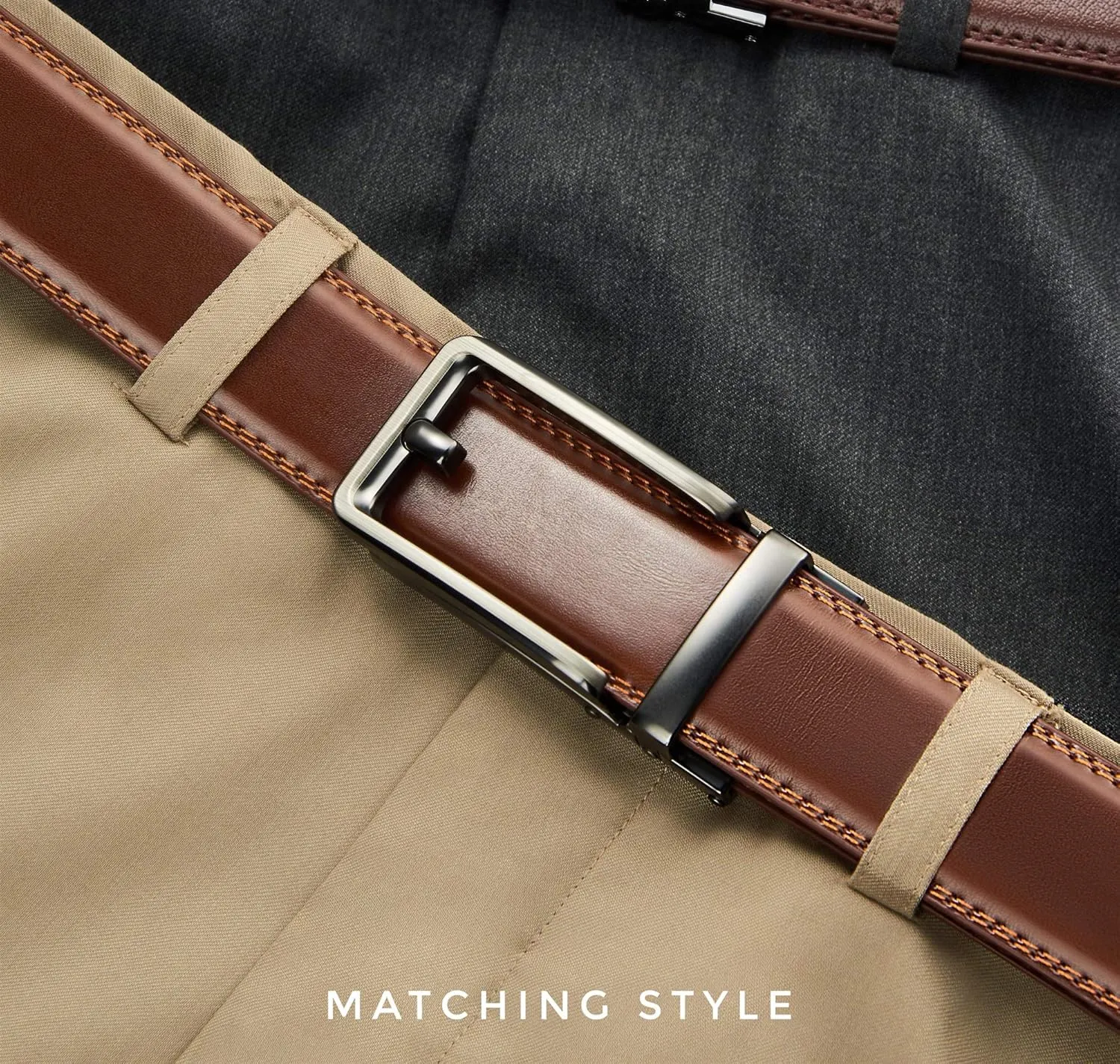 CHAOREN Click Belts for Men - Mens Ratchet Belt 1 3/8" for Dress Pants - Perfect Companion to Men's Oxfords
