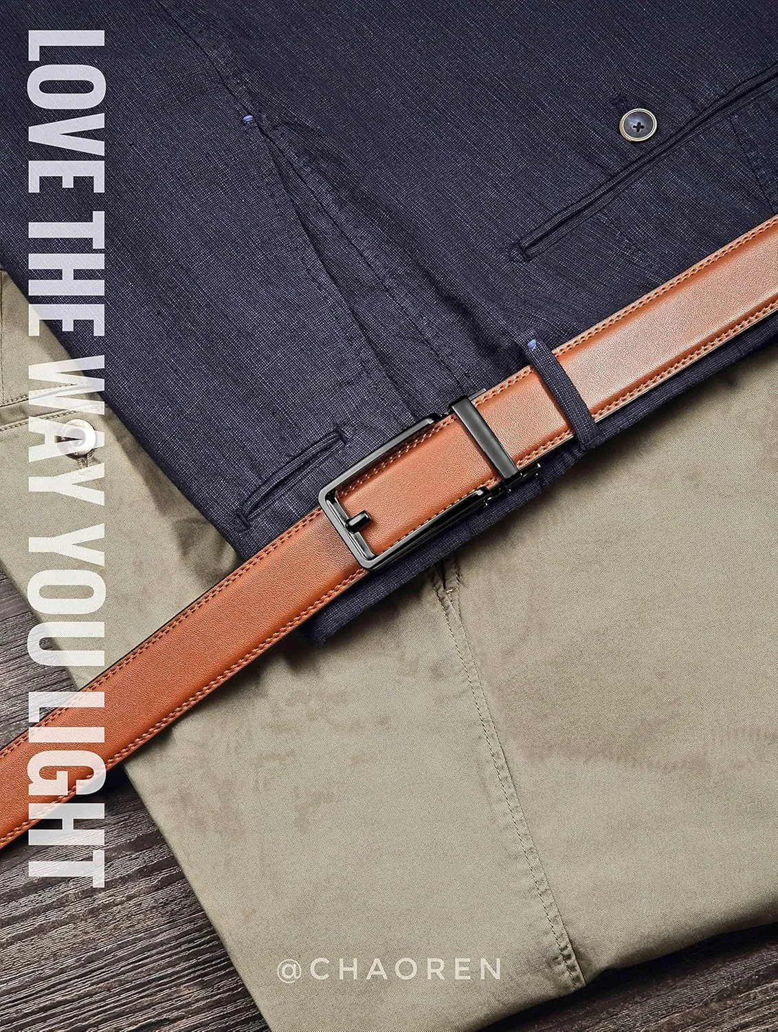CHAOREN Click Belts for Men - Mens Ratchet Belt 1 3/8" for Dress Pants - Perfect Companion to Men's Oxfords