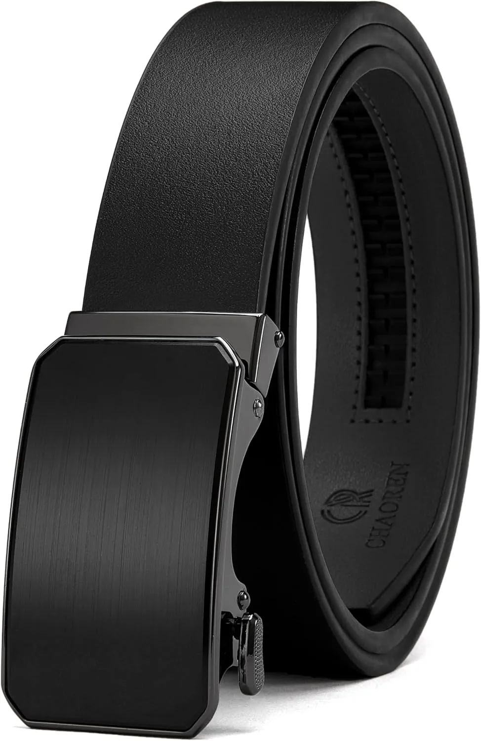 CHAOREN Leather Ratchet Belt for men 1 3/8" for Dress Pants - Micro Adjustable Belt Fit Everywhere