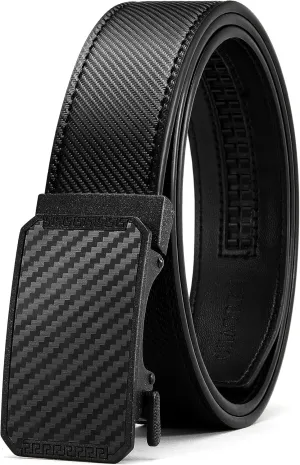 CHAOREN Leather Ratchet Belt for men 1 3/8" for Dress Pants - Micro Adjustable Belt Fit Everywhere