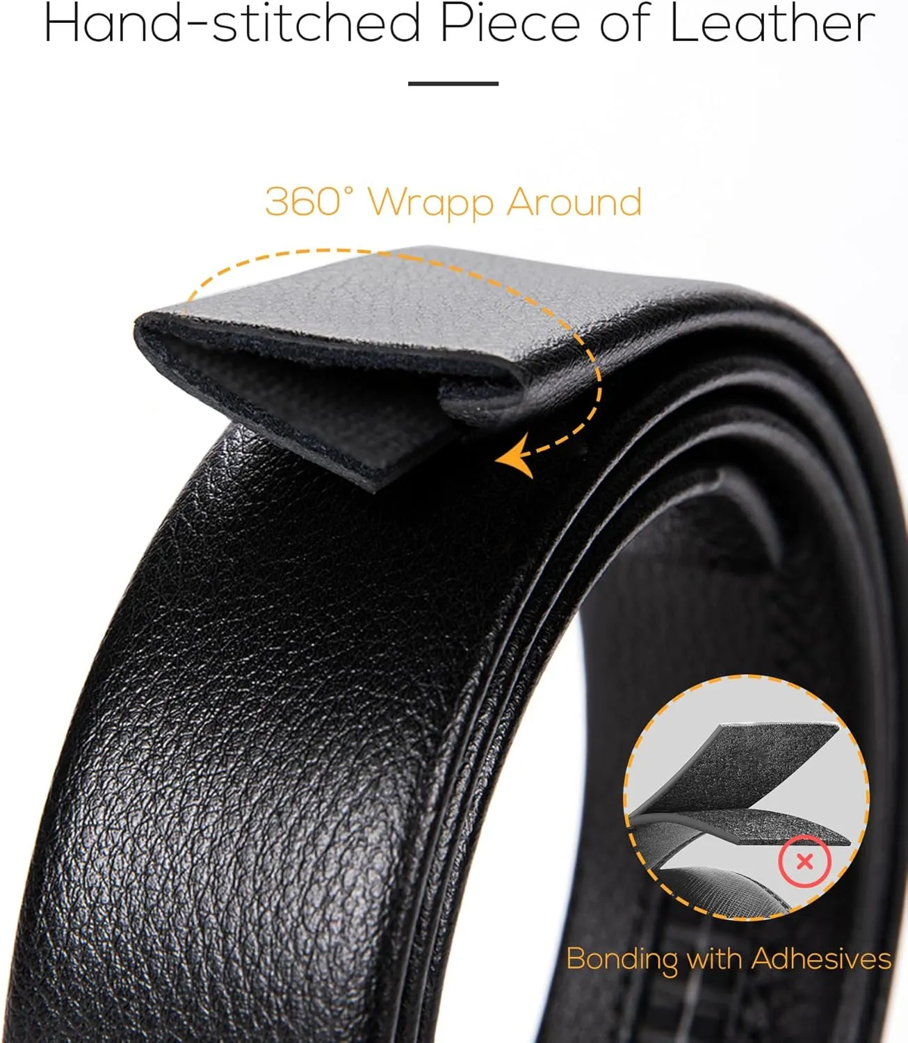 CHAOREN Leather Ratchet Belt for men 1 3/8" for Dress Pants - Micro Adjustable Belt Fit Everywhere