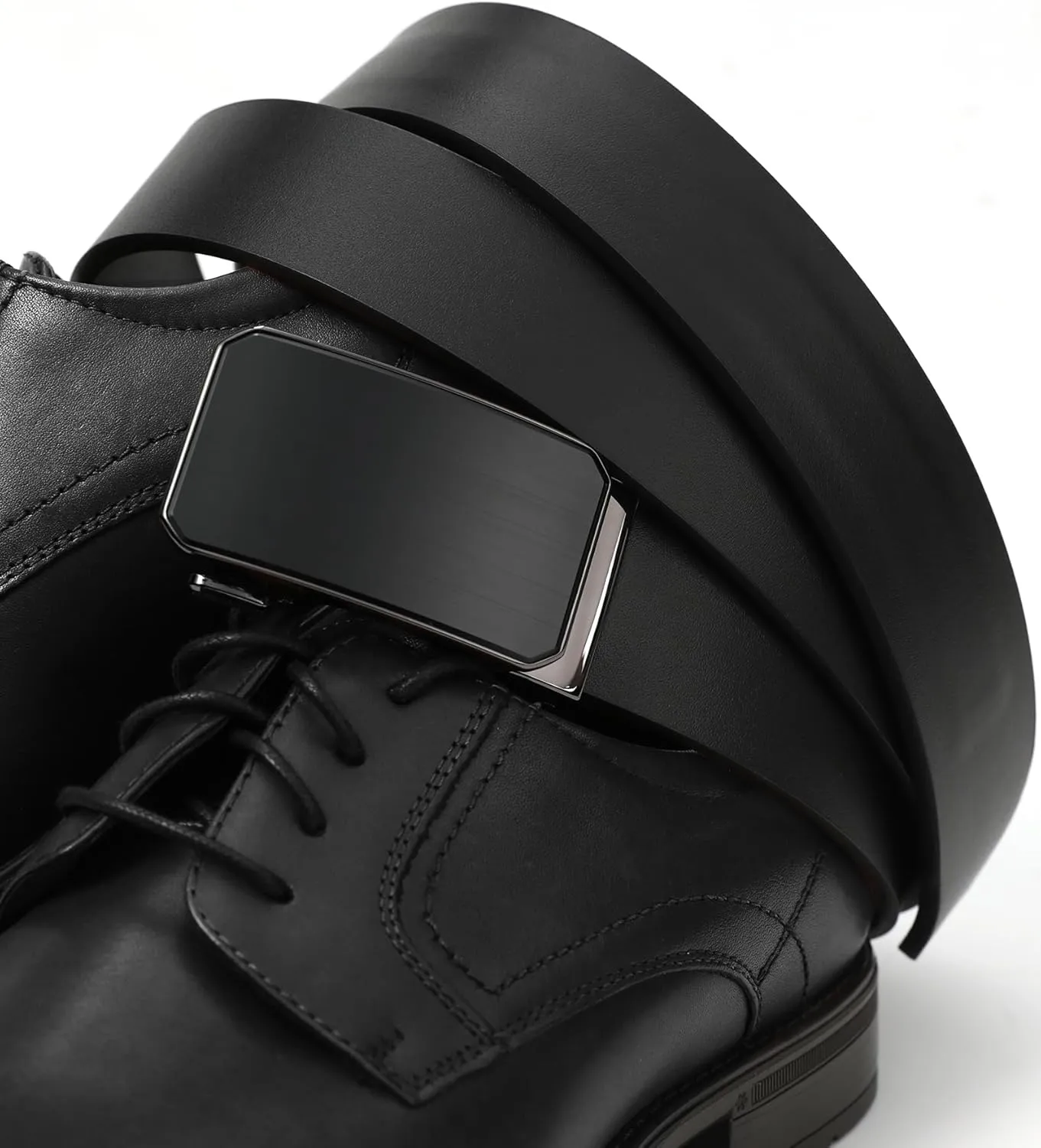CHAOREN Leather Ratchet Belt for men 1 3/8" for Dress Pants - Micro Adjustable Belt Fit Everywhere