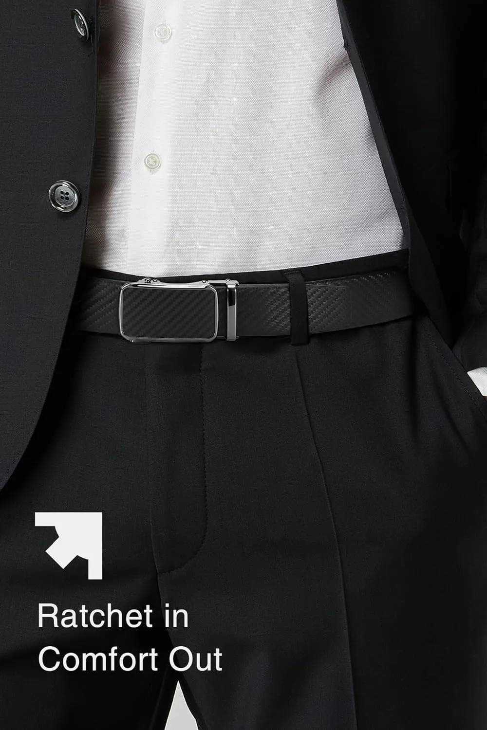 CHAOREN Leather Ratchet Belt for men 1 3/8" for Dress Pants - Micro Adjustable Belt Fit Everywhere