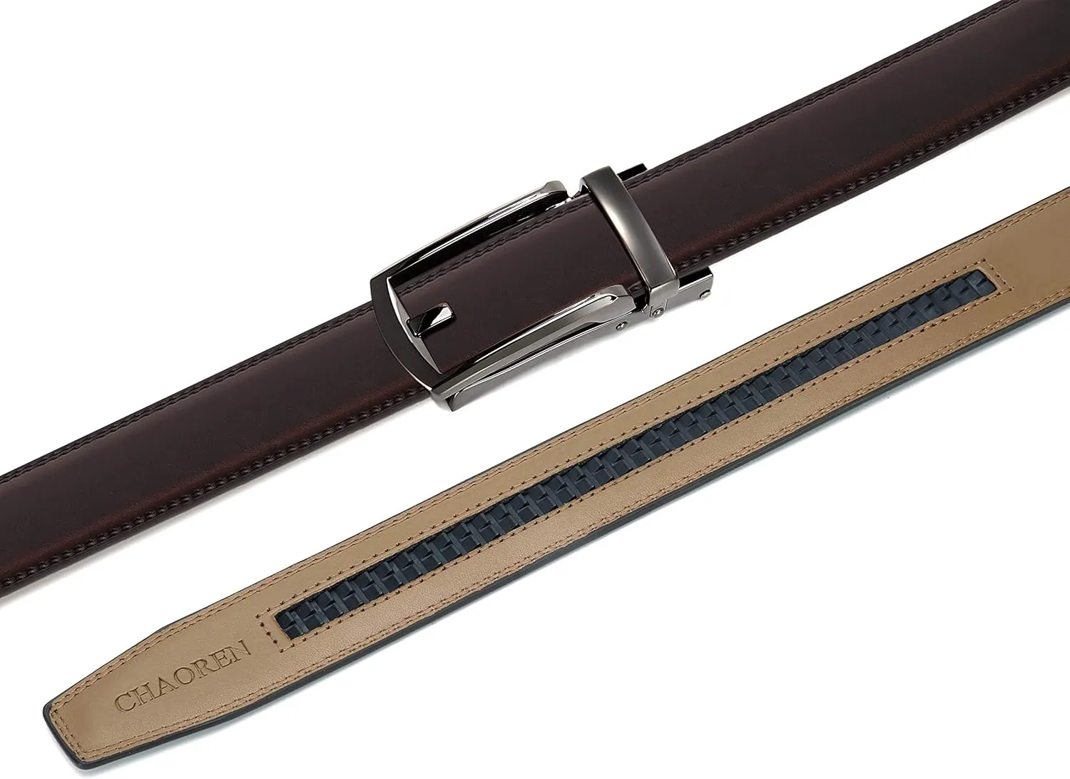 CHAOREN Mens Dress Belt - Ratchet Belt Leather 1 1/4" Comfort Click - Perfect Companion to Mens Dress Shoes