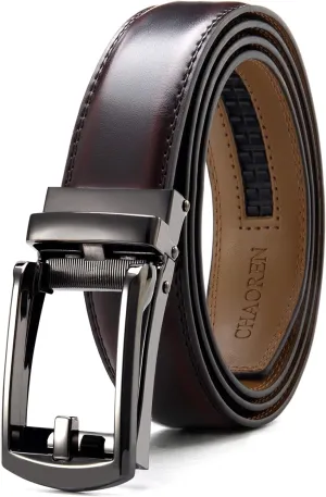 CHAOREN Mens Dress Belt - Ratchet Belt Leather 1 1/4" Comfort Click - Perfect Companion to Mens Dress Shoes