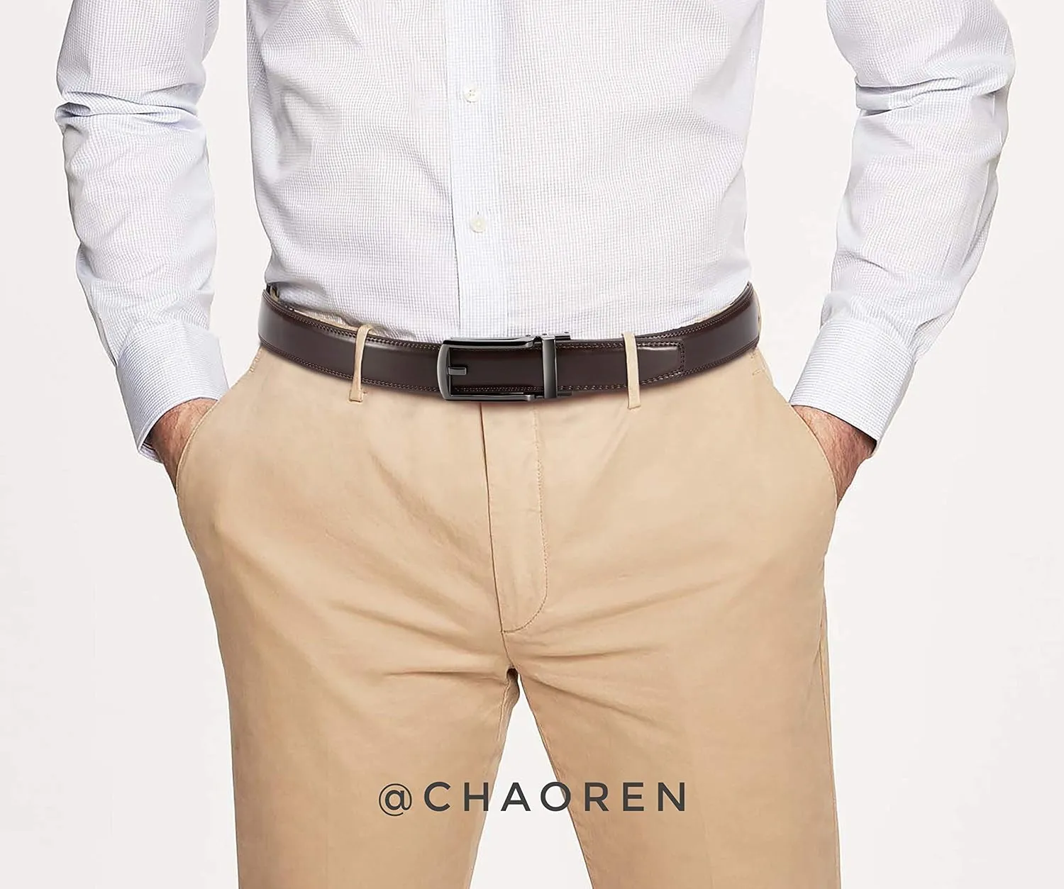 CHAOREN Mens Dress Belt - Ratchet Belt Leather 1 1/4" Comfort Click - Perfect Companion to Mens Dress Shoes