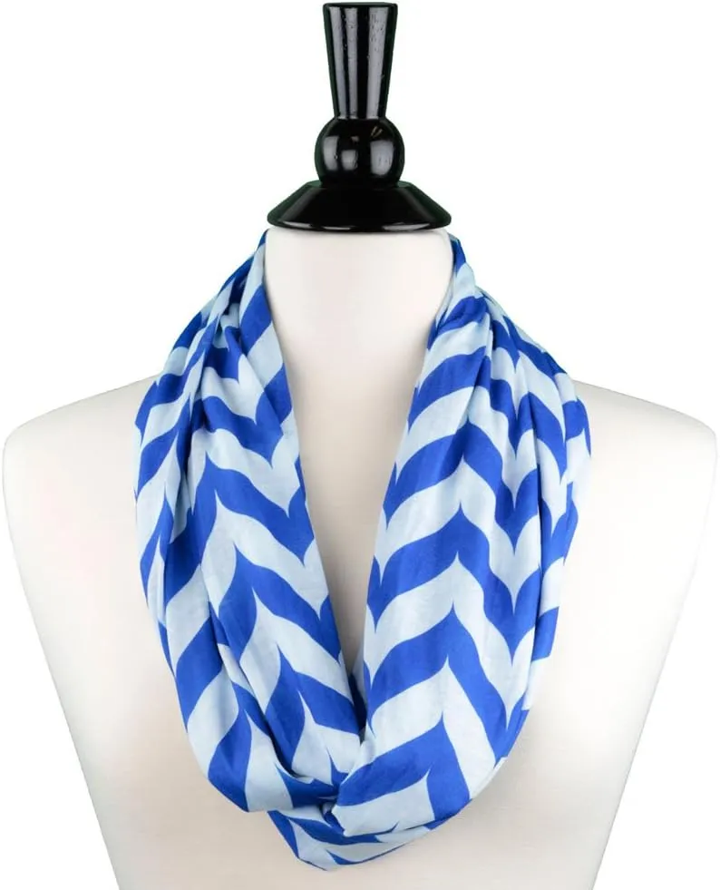 Chevron Hidden Zipper Pocket Scarf - Fashion Scarf for Women - All Seasons