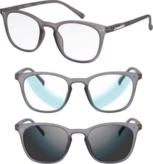 Croakies Perry Photochromic Progressive Eyewear | UV400 Sunglass for Outdoor | Bluelight Eyeglass for HEV Devices | Bundle