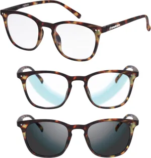 Croakies Perry Photochromic Progressive Eyewear | UV400 Sunglass for Outdoor | Bluelight Eyeglass for HEV Devices | Bundle