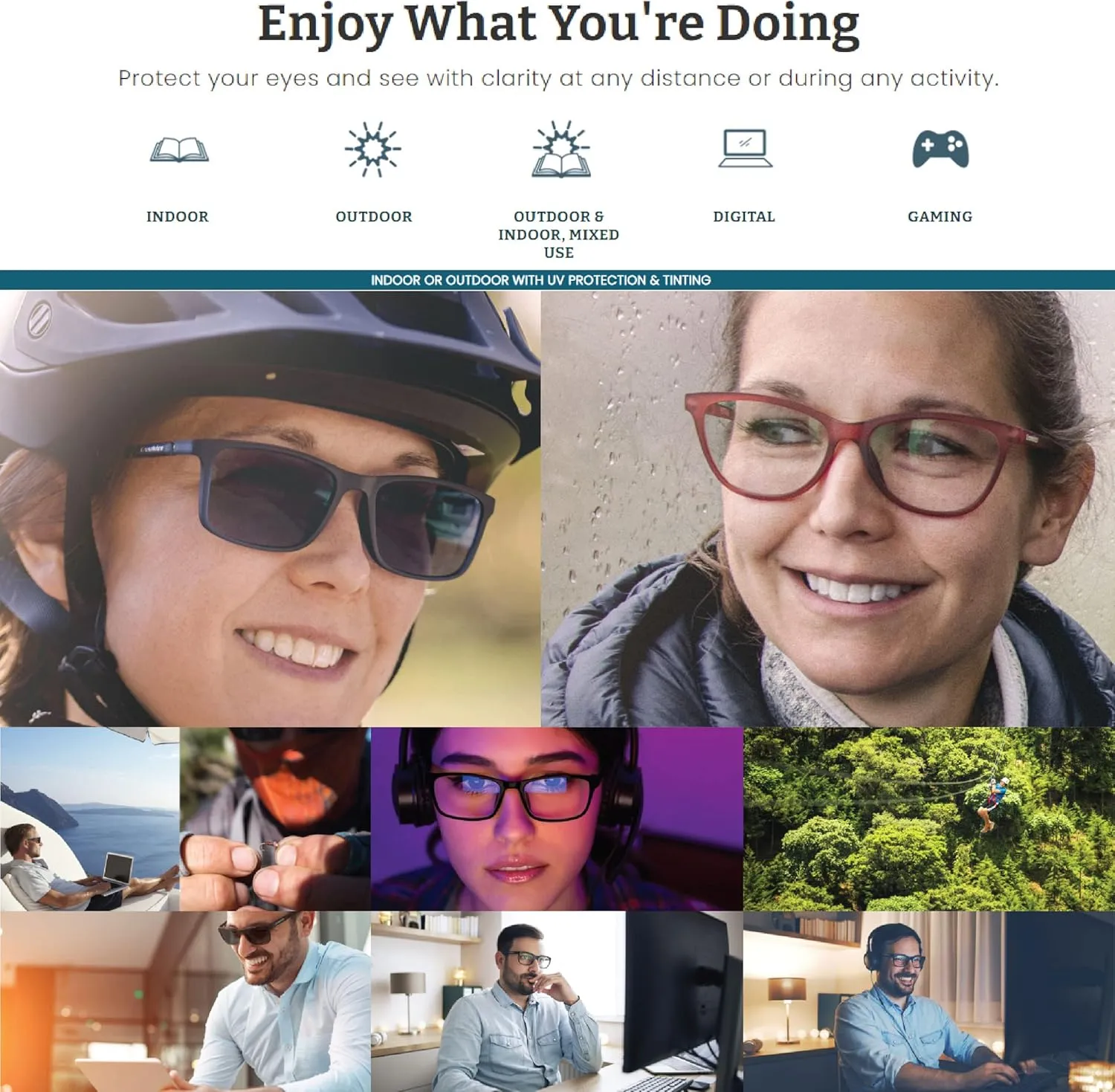 Croakies Riptide Photochromic Progressive Eyewear | UV400 Sunglass for Outdoor | Bluelight Eyeglass for HEV Devices | Bundle