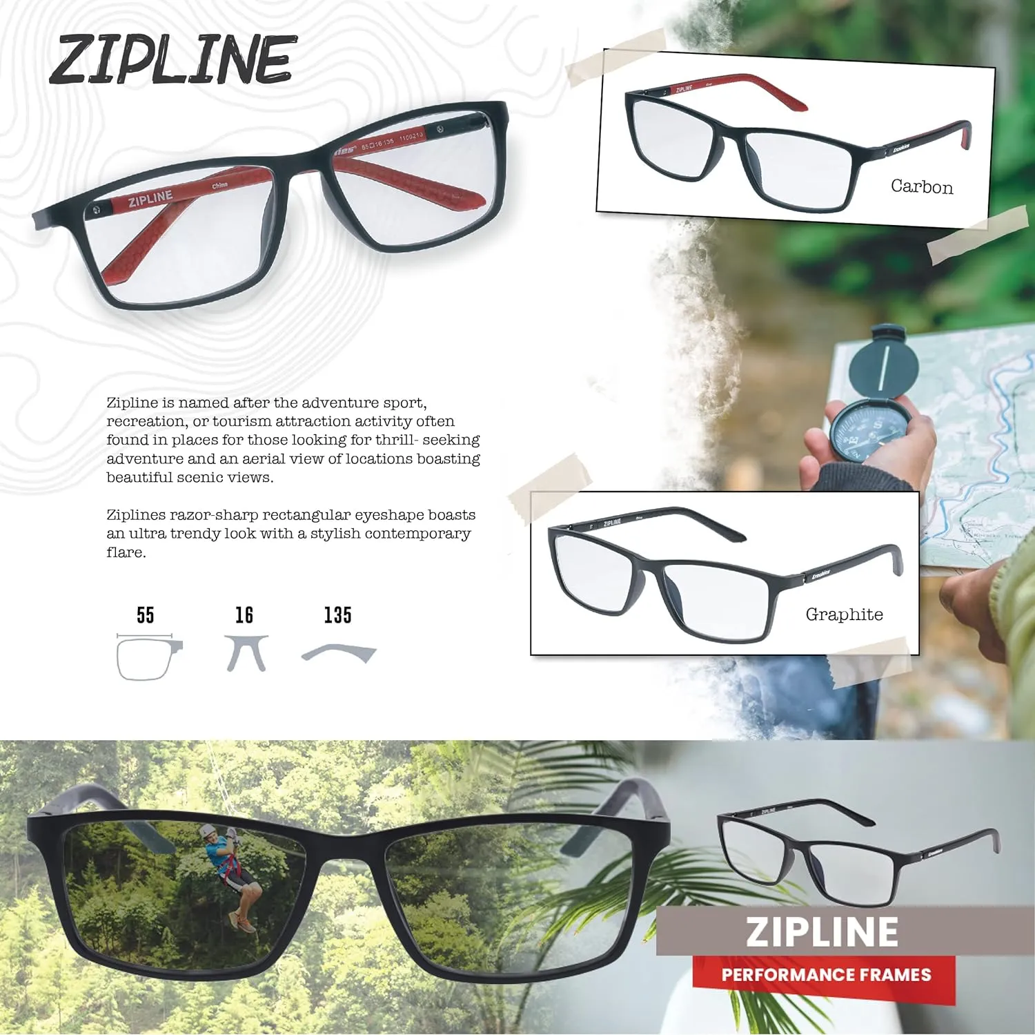 Croakies Zipline Photochromic Progressive Eyewear | UV400 Sunglass for Outdoor | Bluelight Eyeglass for HEV Devices | Bundle