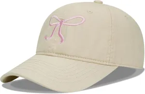 Croogo Cute Bow-Tie Baseball Cap Fashion Y2k Cap Cotton Summer Dad Hats for Women Hiking Travel Trucker Hat Accessories