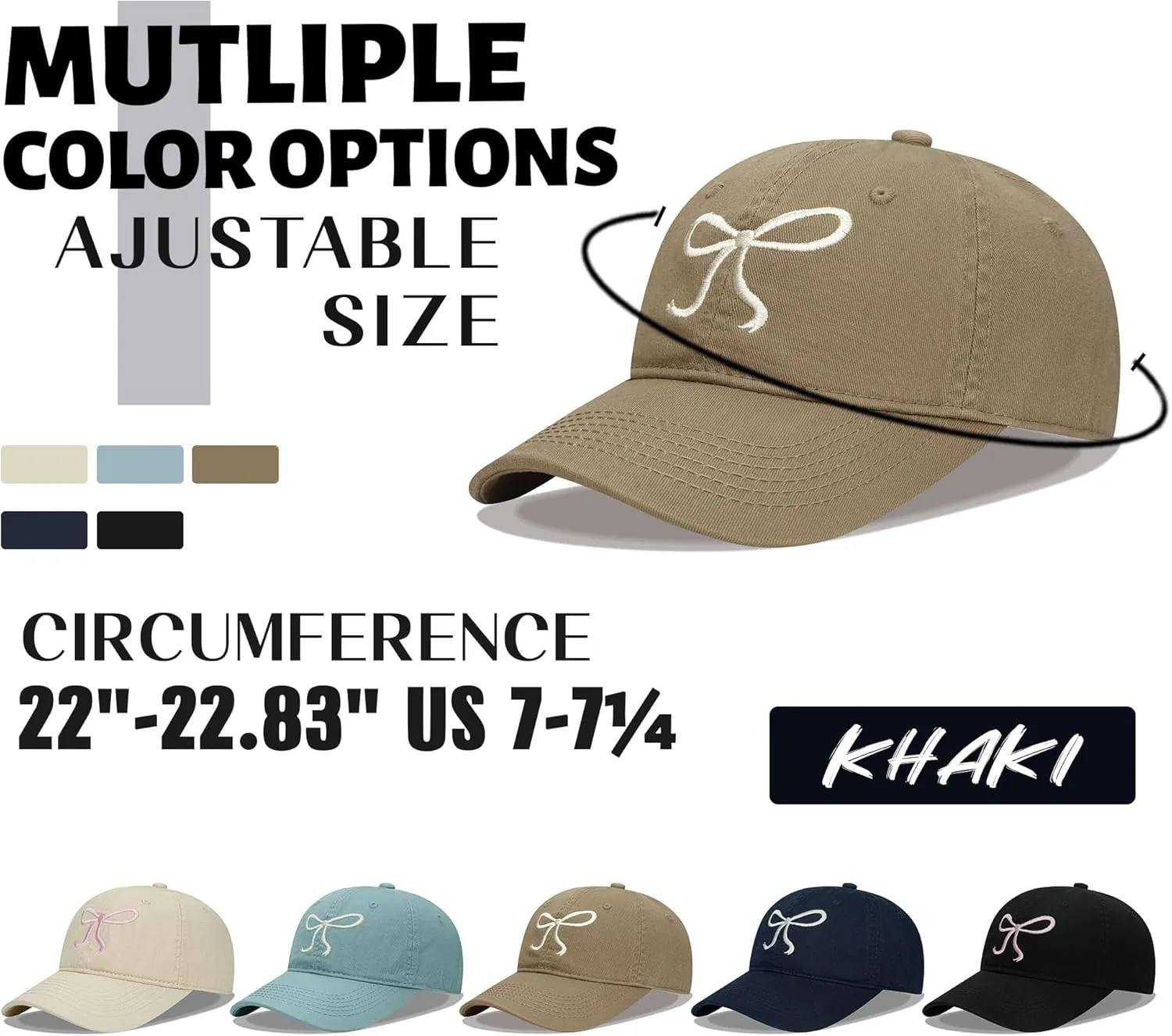 Croogo Cute Bow-Tie Baseball Cap Fashion Y2k Cap Cotton Summer Dad Hats for Women Hiking Travel Trucker Hat Accessories