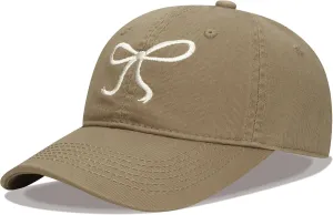 Croogo Cute Bow-Tie Baseball Cap Fashion Y2k Cap Cotton Summer Dad Hats for Women Hiking Travel Trucker Hat Accessories