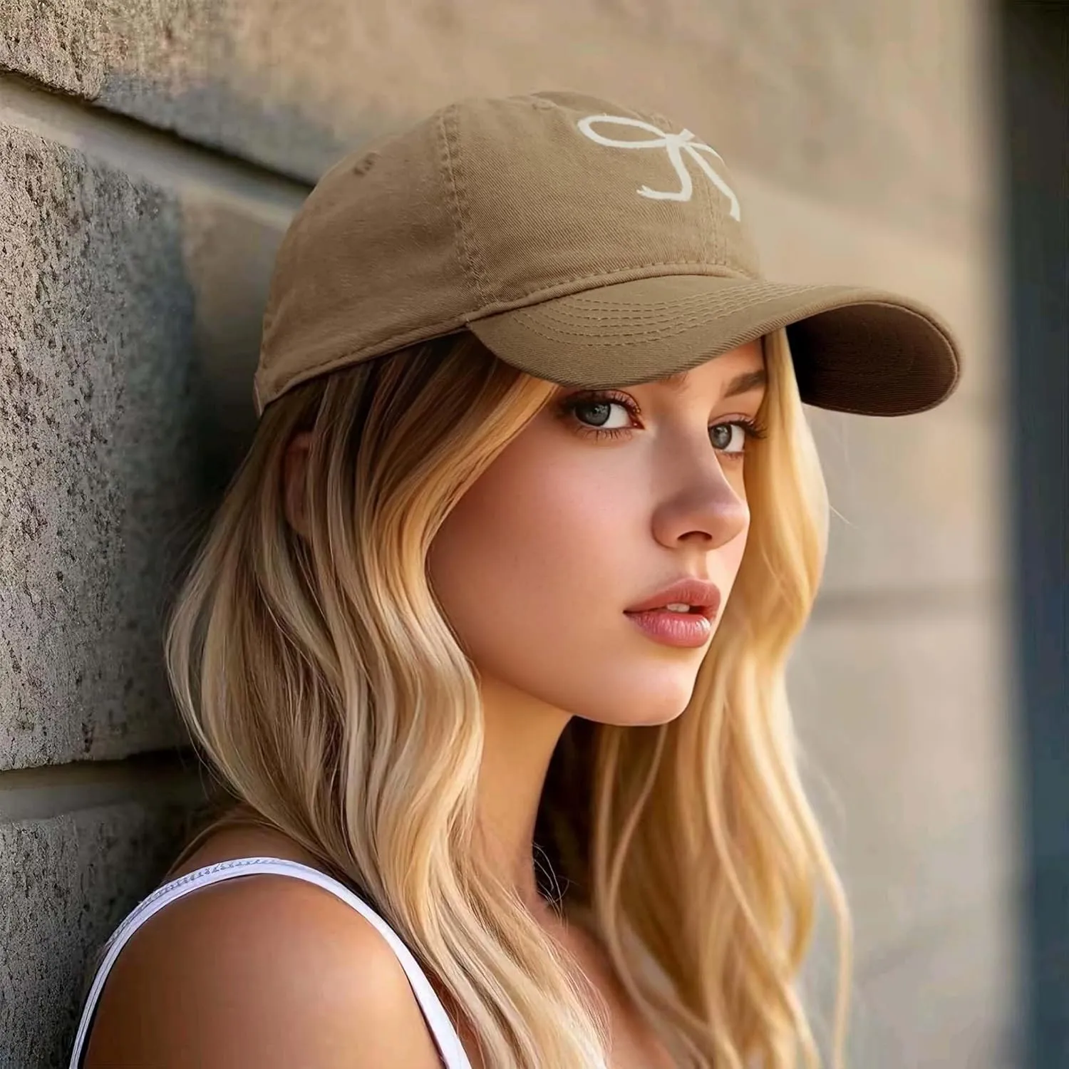Croogo Cute Bow-Tie Baseball Cap Fashion Y2k Cap Cotton Summer Dad Hats for Women Hiking Travel Trucker Hat Accessories