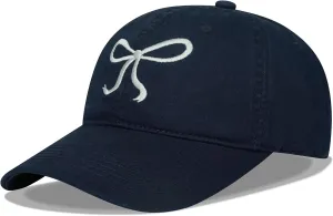 Croogo Cute Bow-Tie Baseball Cap Fashion Y2k Cap Cotton Summer Dad Hats for Women Hiking Travel Trucker Hat Accessories
