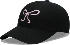Croogo Cute Bow-Tie Baseball Cap Fashion Y2k Cap Cotton Summer Dad Hats for Women Hiking Travel Trucker Hat Accessories