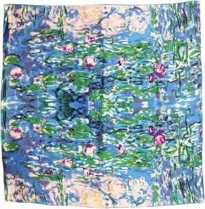 Dahlia Women's 100% Luxury Square Silk Scarf - Claude Monet's Paintings