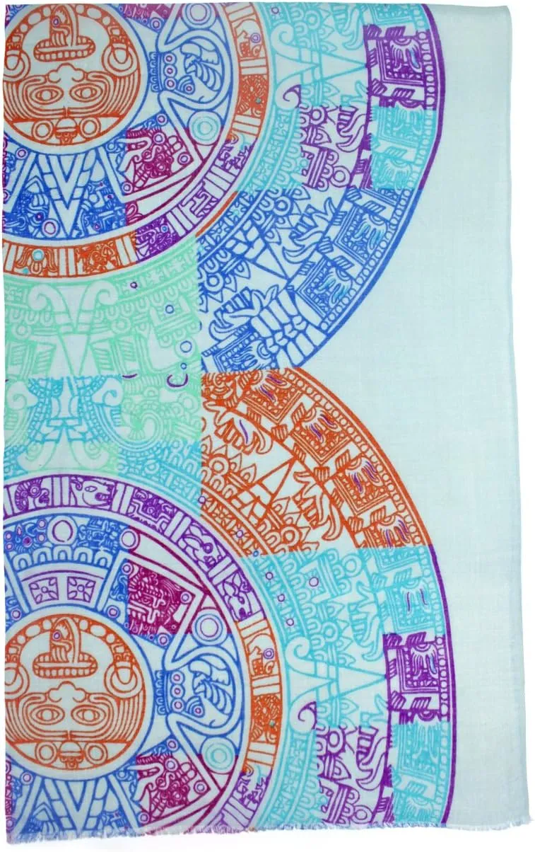 Dahlia Women's 100% wool Scarfs, Wraps, and Shawls, Ink Painting Flower Style