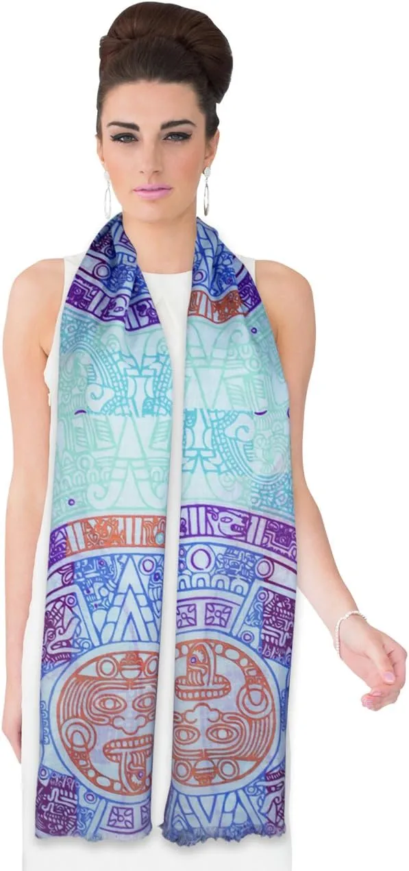 Dahlia Women's 100% wool Scarfs, Wraps, and Shawls, Ink Painting Flower Style