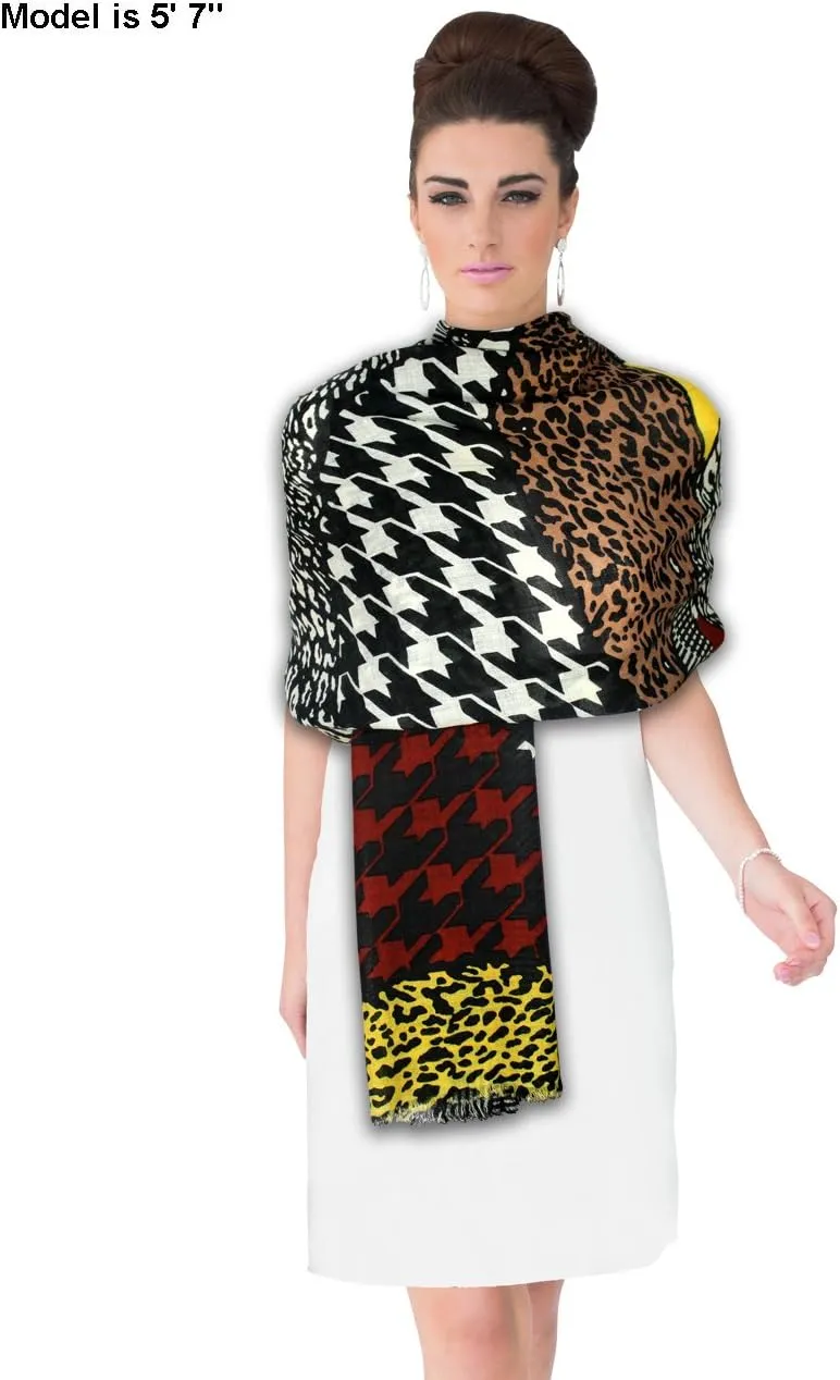 Dahlia Women's 100% wool Scarfs, Wraps, and Shawls, Ink Painting Flower Style
