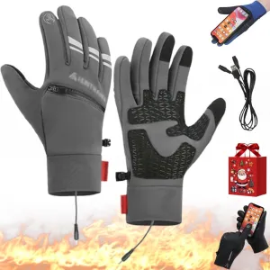 Dazzlesport Heated Gloves,Cozyseasonco Thermal Winter Gloves,Electric Touchscreen Outdoor Sports Gloves for Cold Weather (Gray,XL)