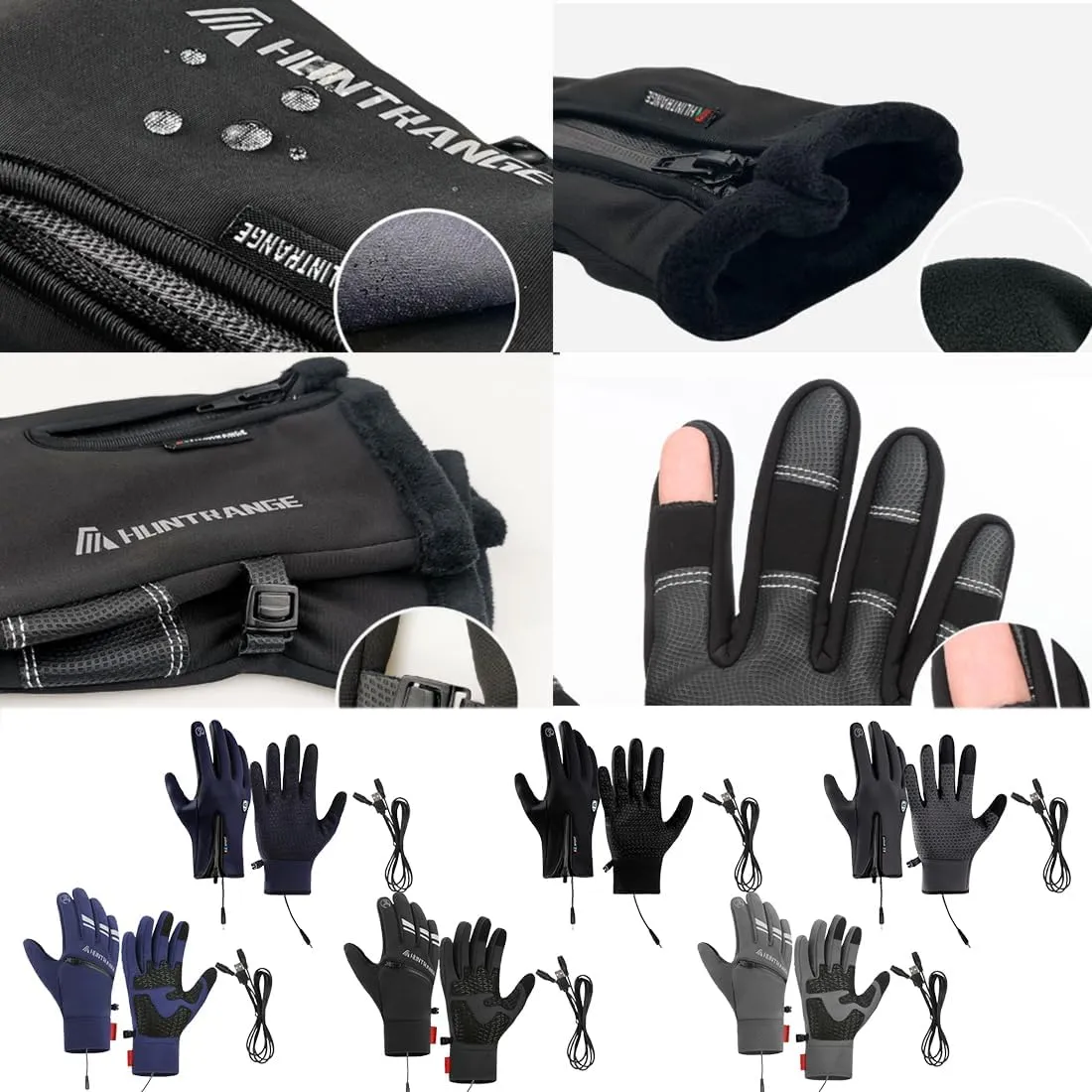 Dazzlesport Heated Gloves,Cozyseasonco Thermal Winter Gloves,Electric Touchscreen Outdoor Sports Gloves for Cold Weather (Gray,XL)